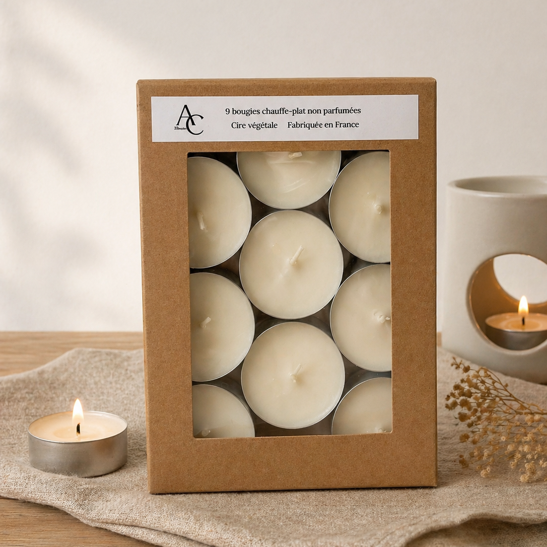 Pack de 9 bougies chauffe-plat