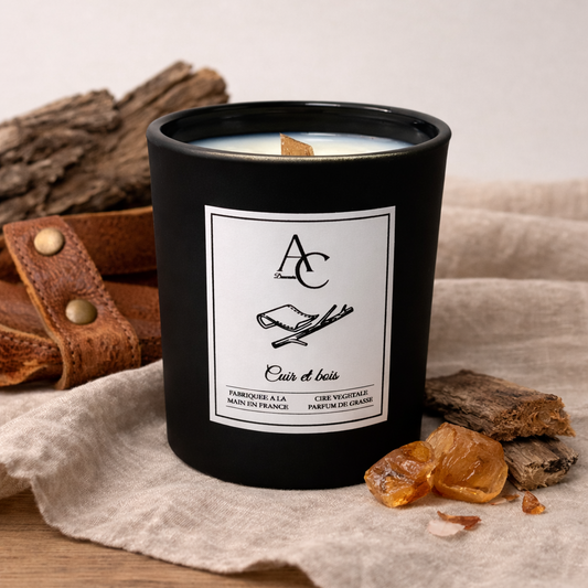 Bougie parfumée – Cuir & Bois